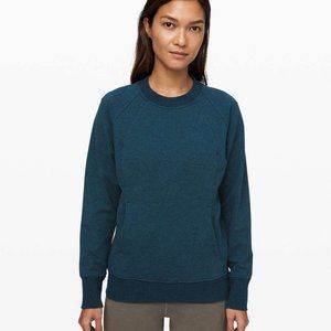 Lululemon Womens Scuba Crew Sweatshirt Heathered Speckled Blue Size 6 Pullover